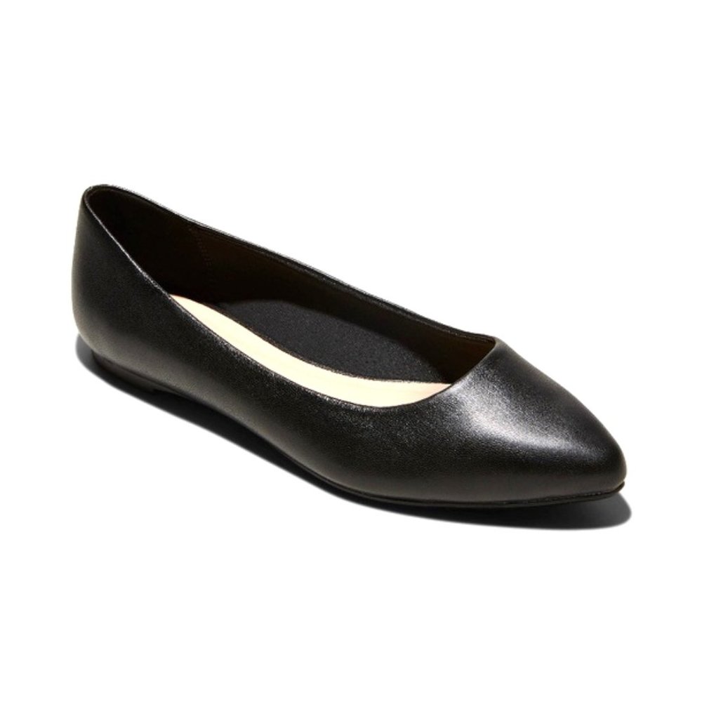 NWT A New Day Pointed Toe Ballet Flats Black Sz  8